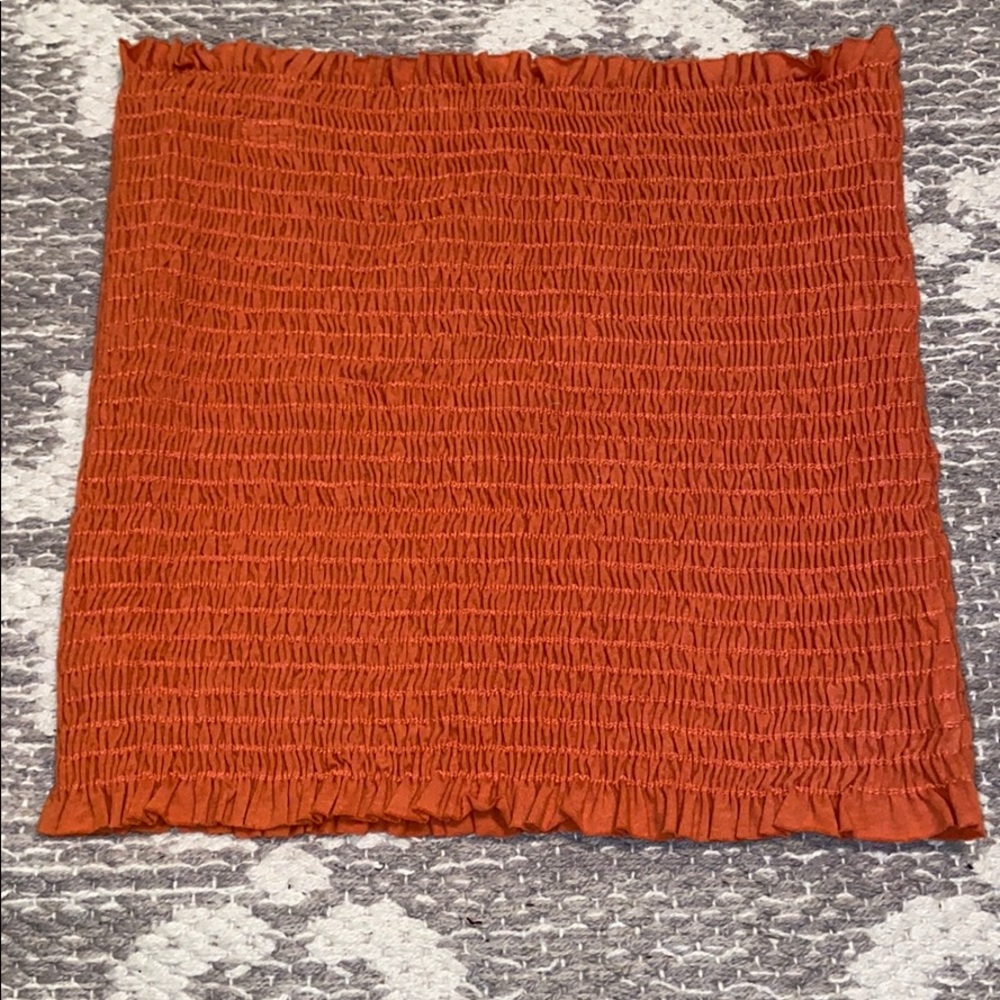 Orange rushed Tube Top